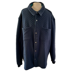 Be Boundless Navy Blue Size XXL Shirt Jacket Diamond Quilted Snap Coat Mens